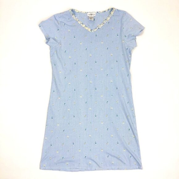 Liz Claiborne Other - NWOT Liz Claiborne Villager Nightgown Womens S Blue White Stripe Floral Nightie